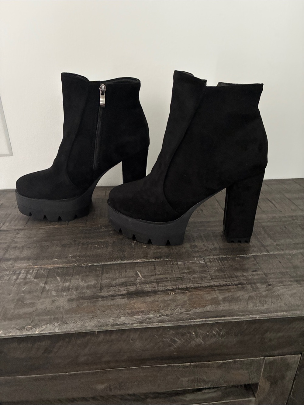 Black Platform Ankle Boots for Women - Sleek High Heel Booties